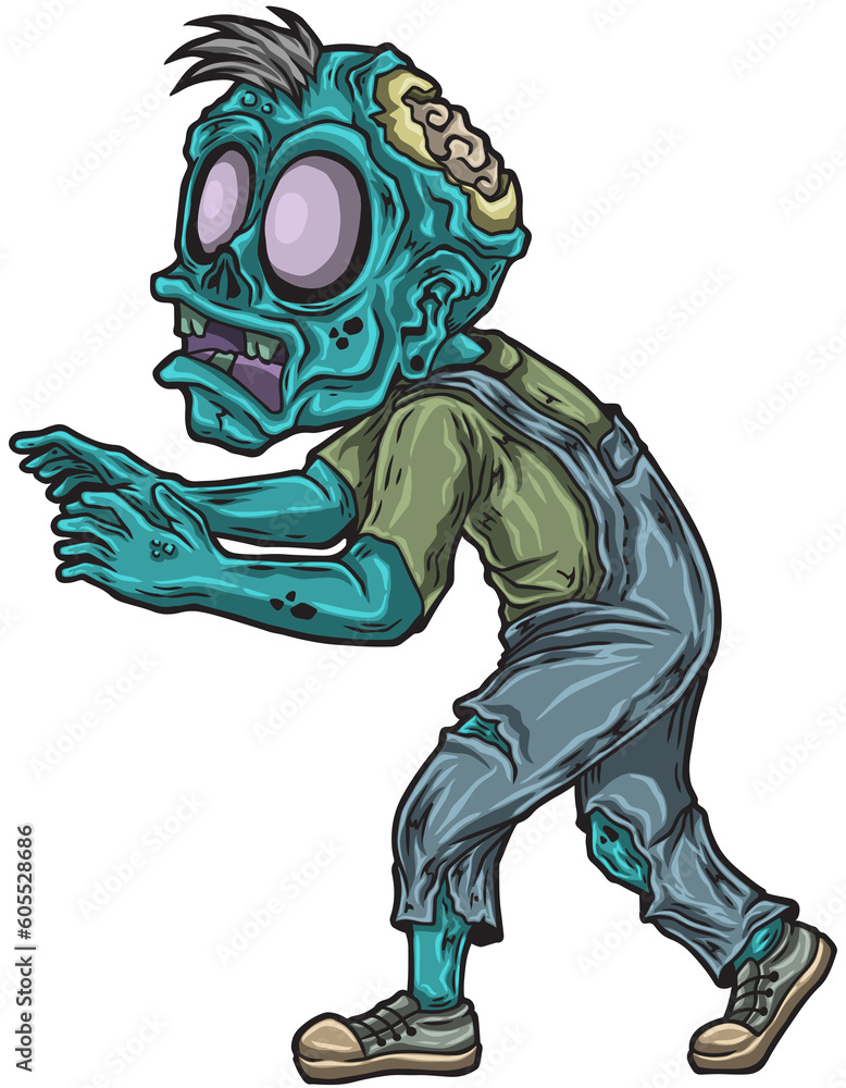 Obraz premium Cartoon Character Zombies.Halloween zombies.The zombies are starving.