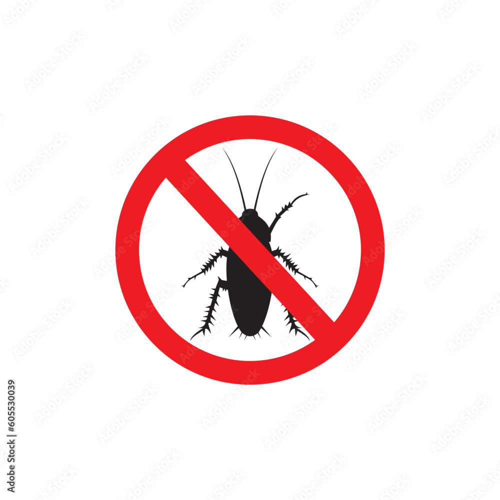 Cockroach Anti Bug Emblem In Circle Vector Illustration Cockroach Anti Bug Emblem In Circle Vector Illustration
