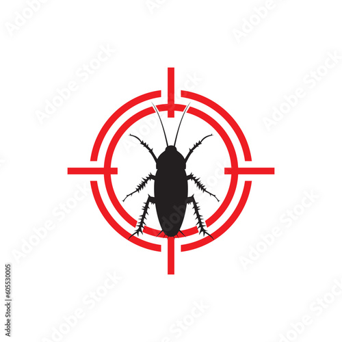 pest control symbol of target with cockroach