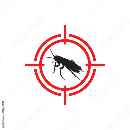 pest control symbol of target with cockroach
