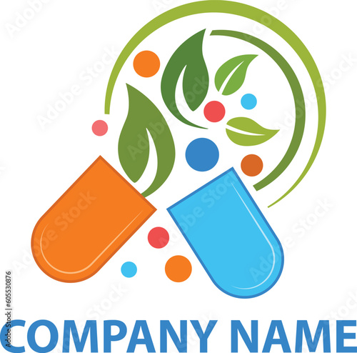 Medical and natural green ayurvedic medicine logo design template in professional and unique style.