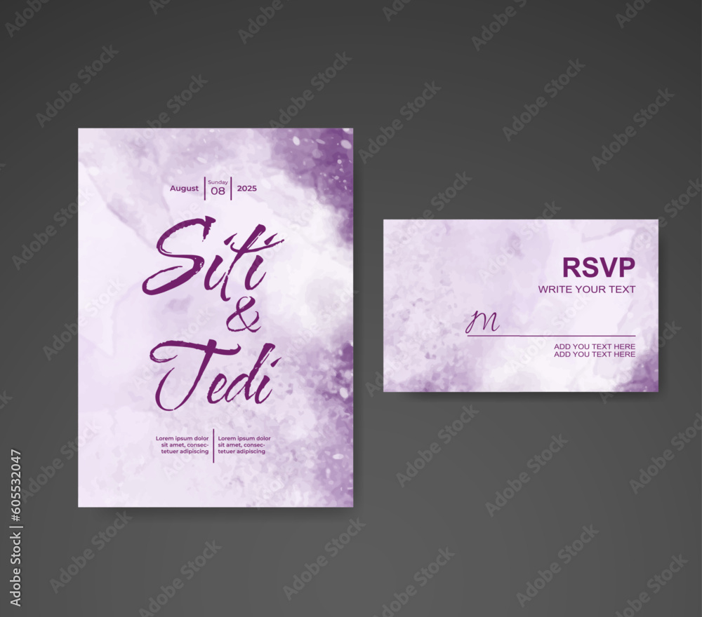 Wedding invitation with abstract watercolor background Wedding invitation with abstract watercolor background