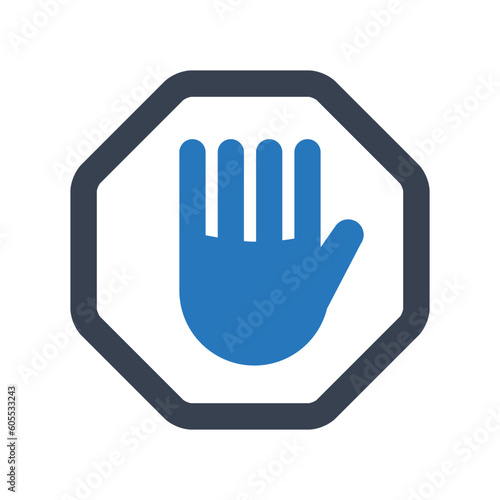 Halt sign vector icon