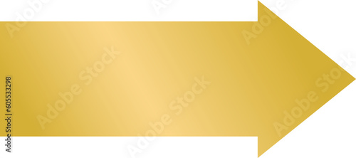 Metallic gold arrow