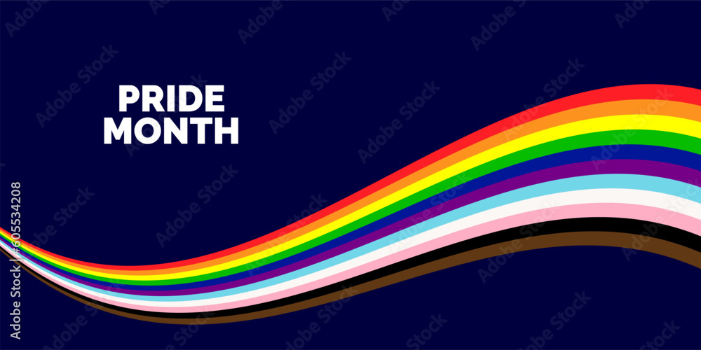 Obraz Happy Pride Month Banner. Pride Banner with LGBTQ+ Flag Background2 fototapeta, plakat