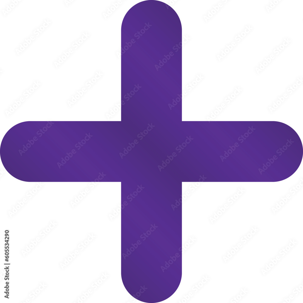 Obraz premium Plus symbol for business or studies in metallic purple