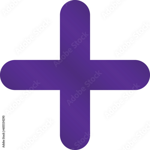 Plus symbol for business or studies in metallic purple
