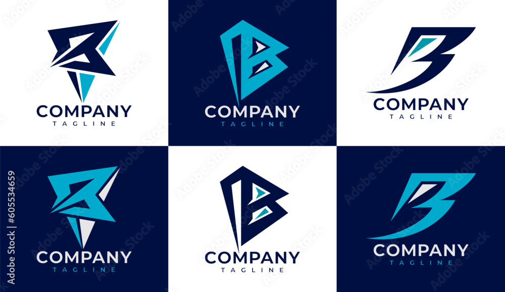 Modern sharp line letter B logo design branding Modern sharp line letter B logo design branding