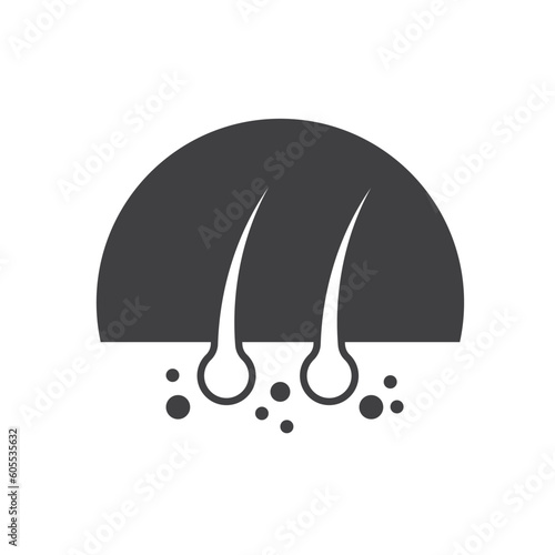 black hair root icon vector element concept design template