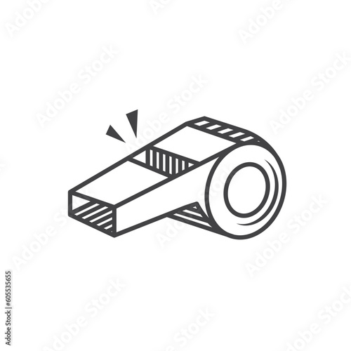 black whistle icon vector element concept design template