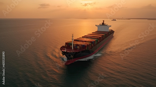 Cargo Ship on the Sea