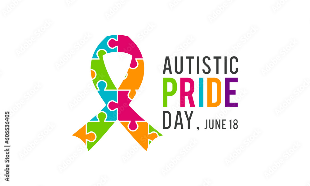 Vector illustration of autistic pride day on 18th june. Autistic pride day design element isolated on a white background. Vector illustration of autistic pride day on 18th june. Autistic pride day design element isolated on a white background.
