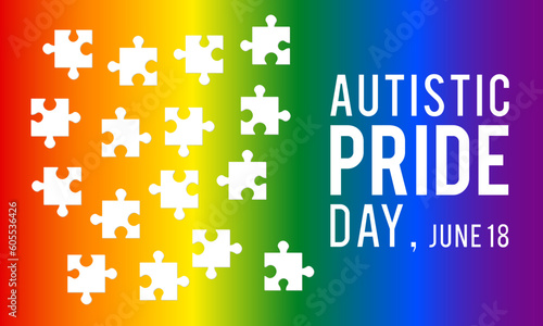 Vector illustration of autistic pride day on 18th june. Autistic pride day design element isolated on a white background.