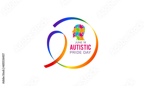 Vector illustration of autistic pride day on 18th june. Autistic pride day design element isolated on a white background.