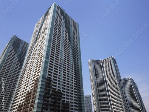 Taken in May 2023 of tower apartments near Harumi and Kachidoki, Chuo-ku, Tokyo.