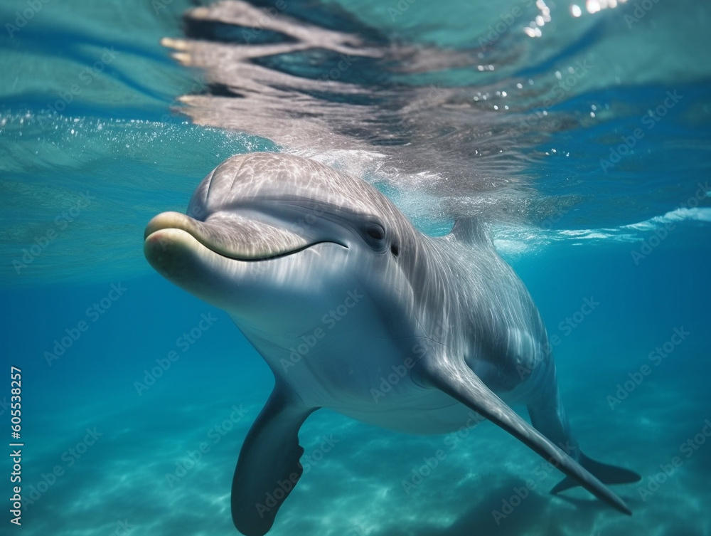 Fototapeta premium A Dolphin in Nature with a Shallow Depth of Field | Generative AI