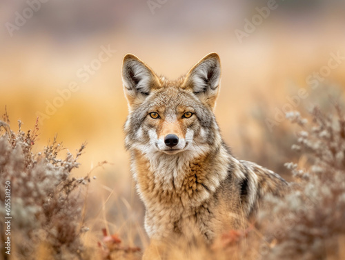 A Coyote in Nature with a Shallow Depth of Field | Generative AI