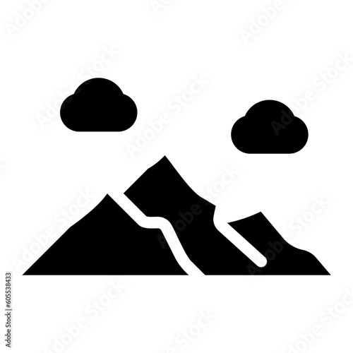 Cuadro en lienzo montain glyph icon