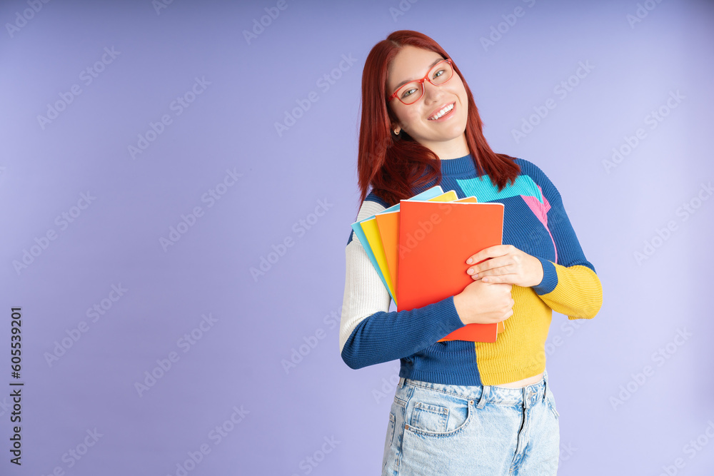 studio photograph of girl studying carrying her notebooks studio photograph of girl studying carrying her notebooks