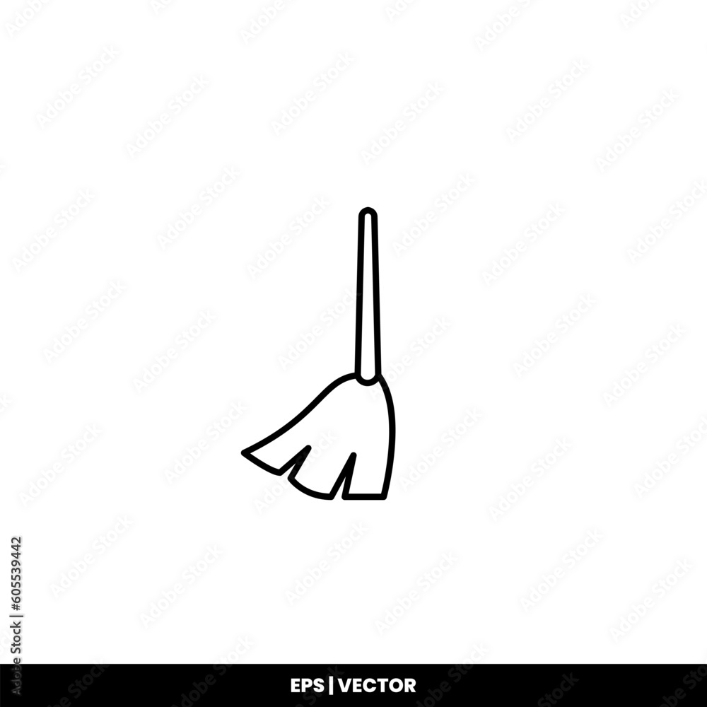Broom icon vector illustration logo template for many purpose. Isolated on white background. Broom icon vector illustration logo template for many purpose. Isolated on white background.