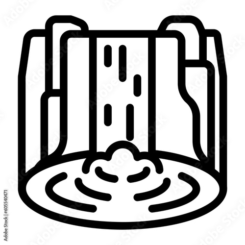 waterfall line icon