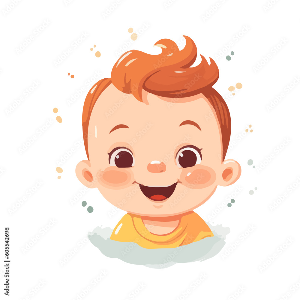 smiling cute baby face vector art smiling cute baby face vector art