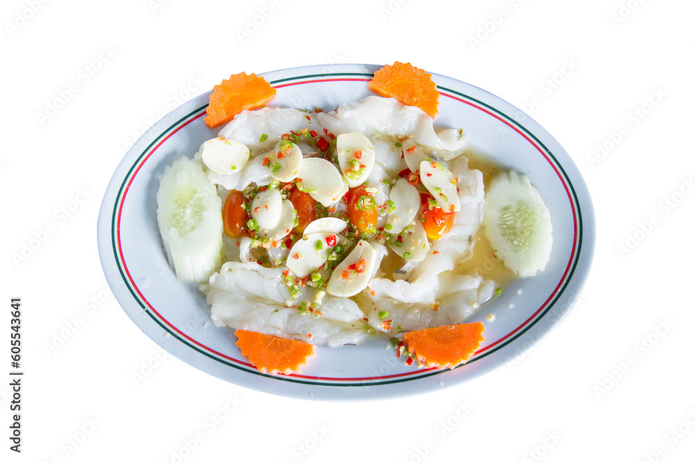 Top view of shrimp in fish sauce, hot and spicy seafood thai menu, focus selective Top view of shrimp in fish sauce, hot and spicy seafood thai menu, focus selective