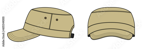 Military cadet cap ( work cap ) vector template illustration