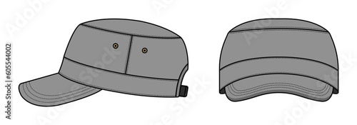 Military cadet cap ( work cap ) vector template illustration