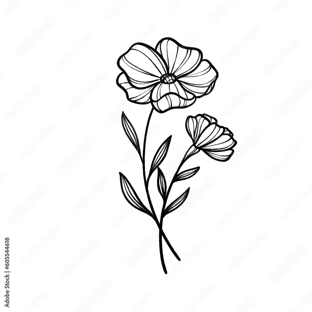 Obraz premium Hand-Drawn Botanical and Floral Designs