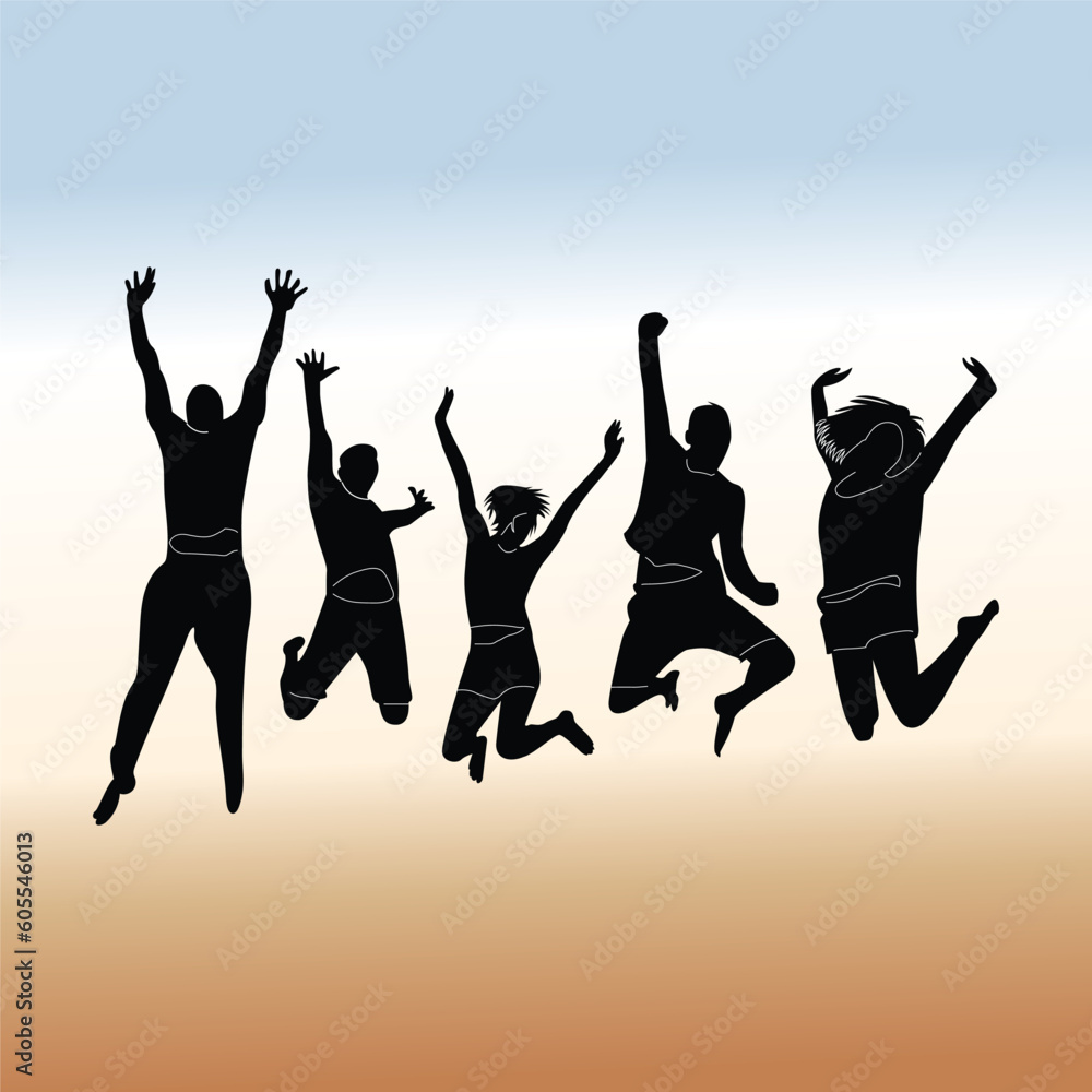 jumping people silhouettes jumping people silhouettes