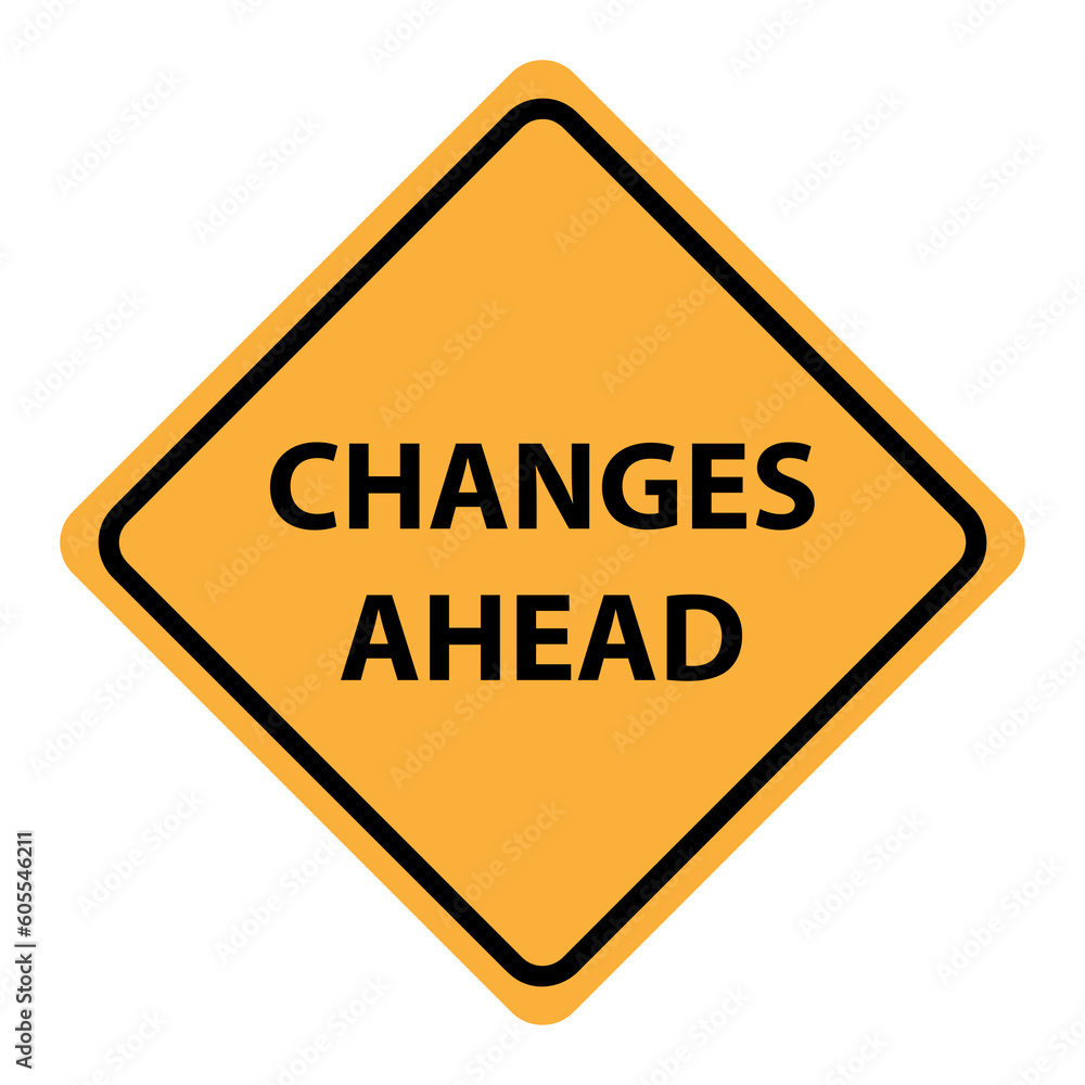 Changes ahead yellow caution sign.Road Traffic symbol..eps Changes ahead yellow caution sign.Road Traffic symbol..eps