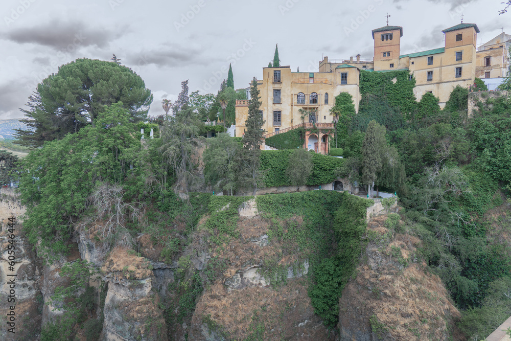 landscape of the city of ronda,malaga,spain in the center the house of the Moorish king