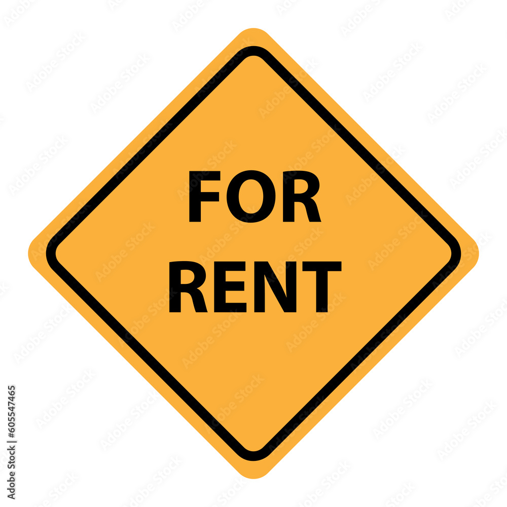  yellow for rent vector sign illustration on white background..eps
