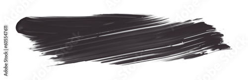 Shiny black gray brush watercolor painting isolated on transparent background. watercolor png