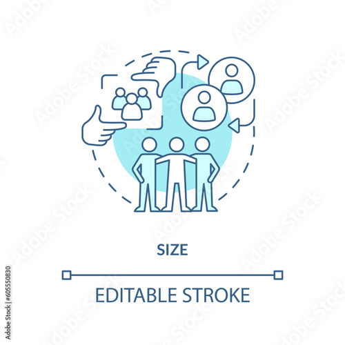 Wallpaper Mural Size turquoise concept icon. Micro community. Individual approach. Social network. People connection. Small group abstract idea thin line illustration. Isolated outline drawing. Editable stroke Torontodigital.ca