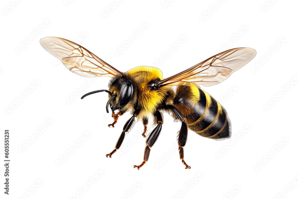 A Bumblebee isolated on transparent background - Generative AI A Bumblebee isolated on transparent background - Generative AI