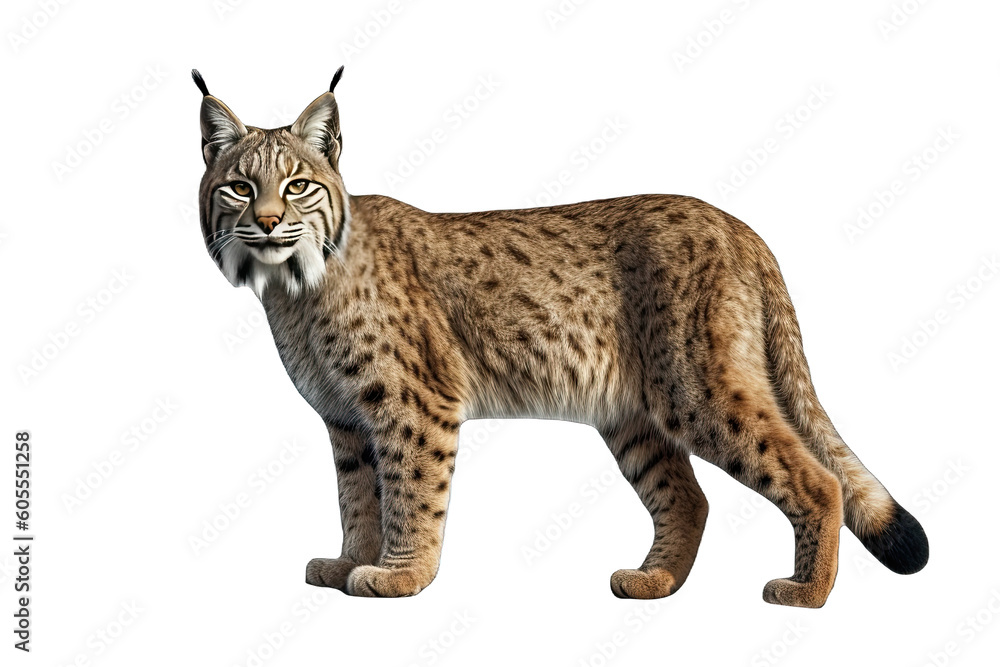 A Bobcat isolated on transparent background - Generative AI A Bobcat isolated on transparent background - Generative AI