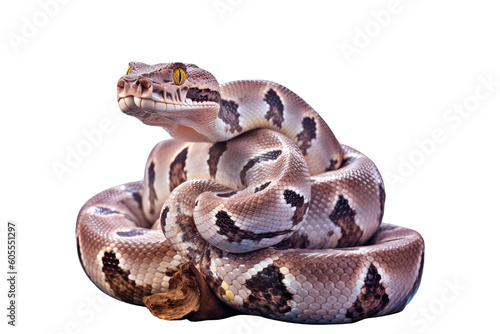 A Boa constrictor isolated on transparent background - Generative AI