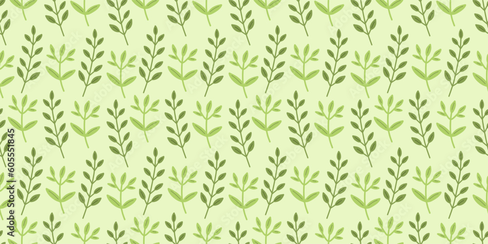 Seamless pattern with green leaves on green background vector Seamless pattern with green leaves on green background vector