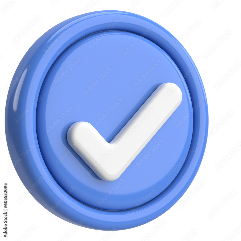 3D checkbox. Check mark. 3D illustration. 3D checkbox. Check mark. 3D illustration.