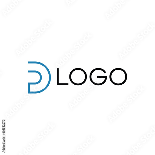DP letter logo with abstract concept and line vector design