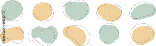かわいい抽象的なゆるゆるフレーム　Set of cute abstract shapes.Vector loose frame.