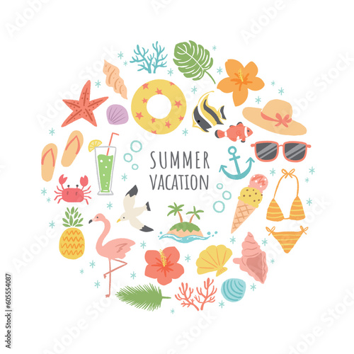 夏のアイコンイラストセット