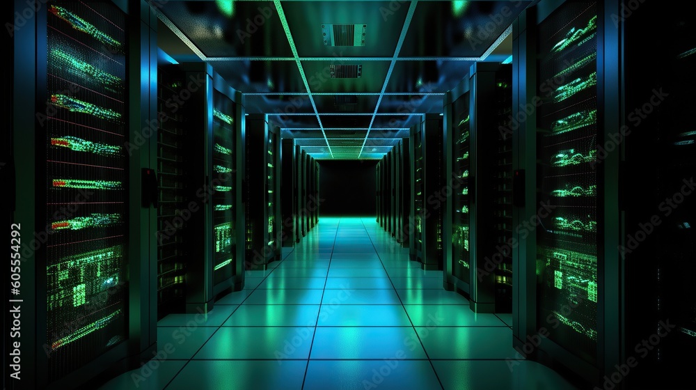 The Pulse of AI: Server Racks, the Unseen Powerhouse of Neural Networks, Hidden in the Depths of a Data Service Center Generative AI The Pulse of AI: Server Racks, the Unseen Powerhouse of Neural Networks, Hidden in the Depths of a Data Service Center Generative AI