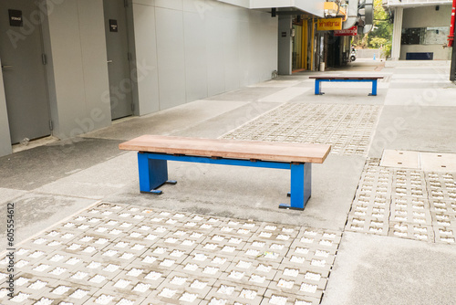 Empty Bench at siam square , Siam square is a Famous shopping and popular among teen. photo
