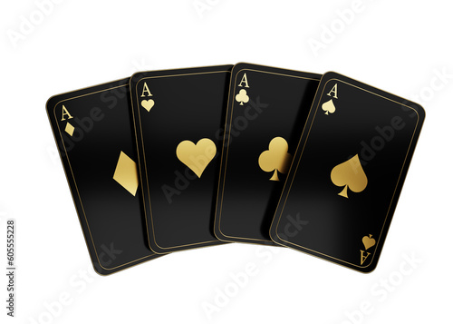 gold black card poker ace isolated on white background. gold black card poker ace isolated. gold black card poker ace isolated 3d render illustration