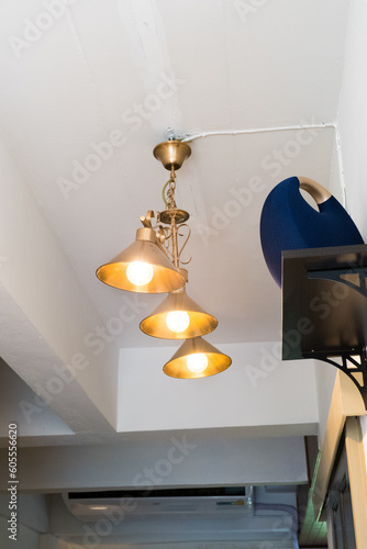 Vintage Three lamp hang ceiling decoration for home.