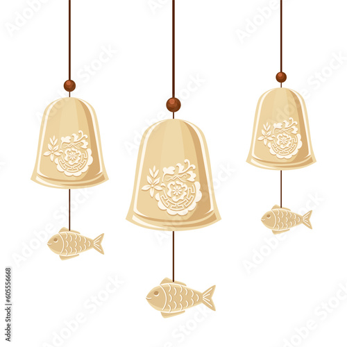 Flat illustration of cute korean wind chime