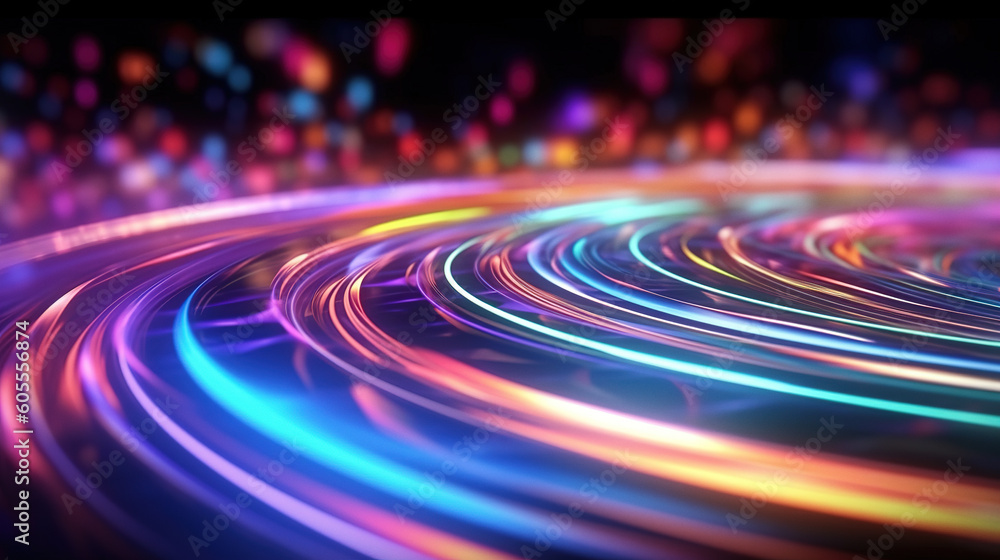Neon colored spinning light traces. Abstract digital background. Abstract digital background. Generative art Neon colored spinning light traces. Abstract digital background. Abstract digital background. Generative art